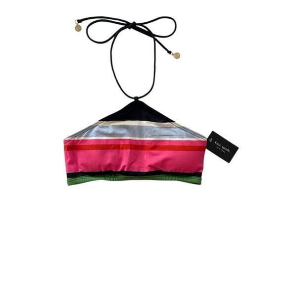 Kate Spade Stripe Halter Bikini Top Size S NWT $98 - Picture 1 of 4